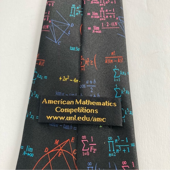 Math Tie Necktie Mens Education Algebra Geometry Equations Professor Teacher Tie - Picture 3 of 7